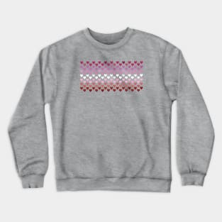 Lesbian Pride Hearts Crewneck Sweatshirt